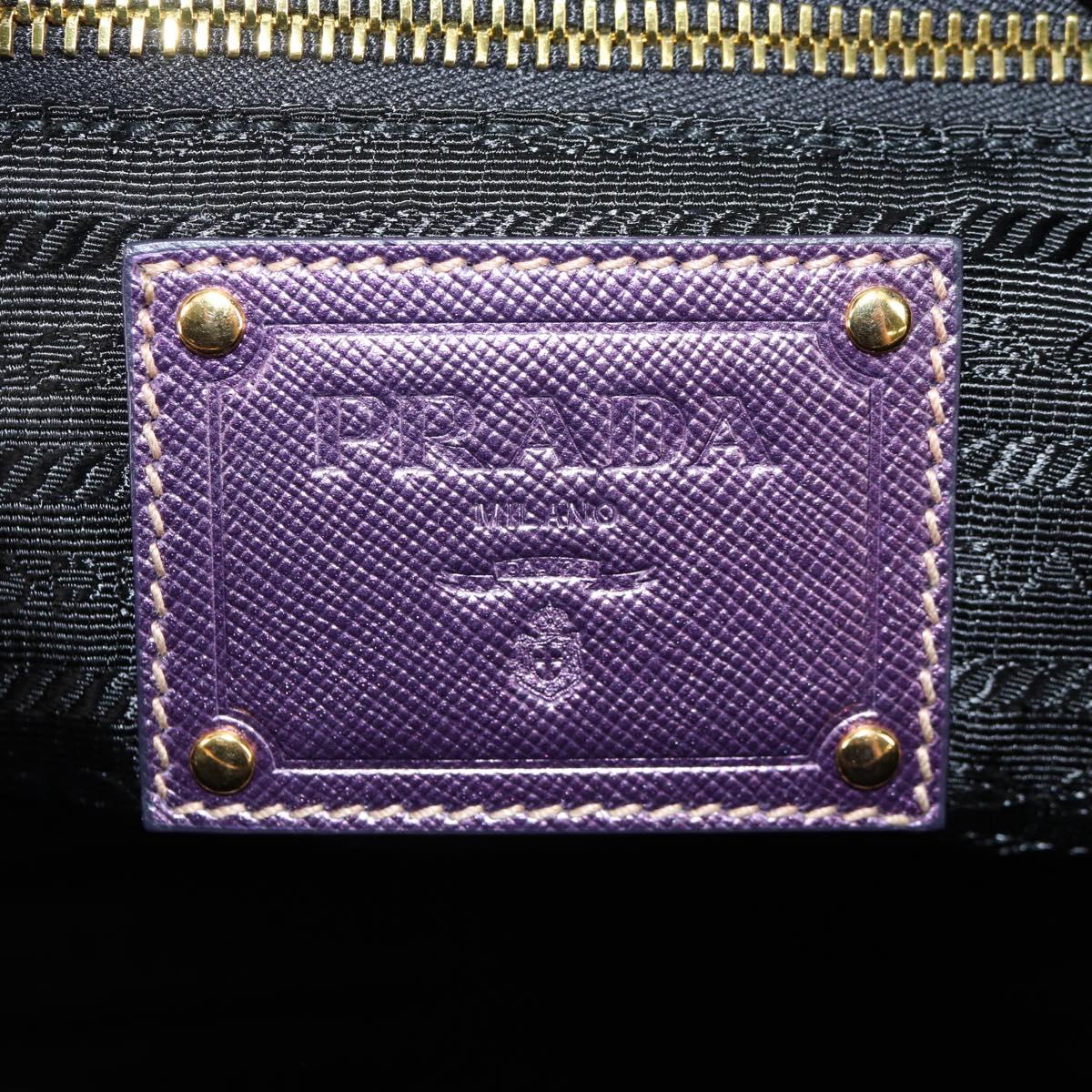 PRADA Shoulder Bag Nylon Purple Gold Auth BA4080V