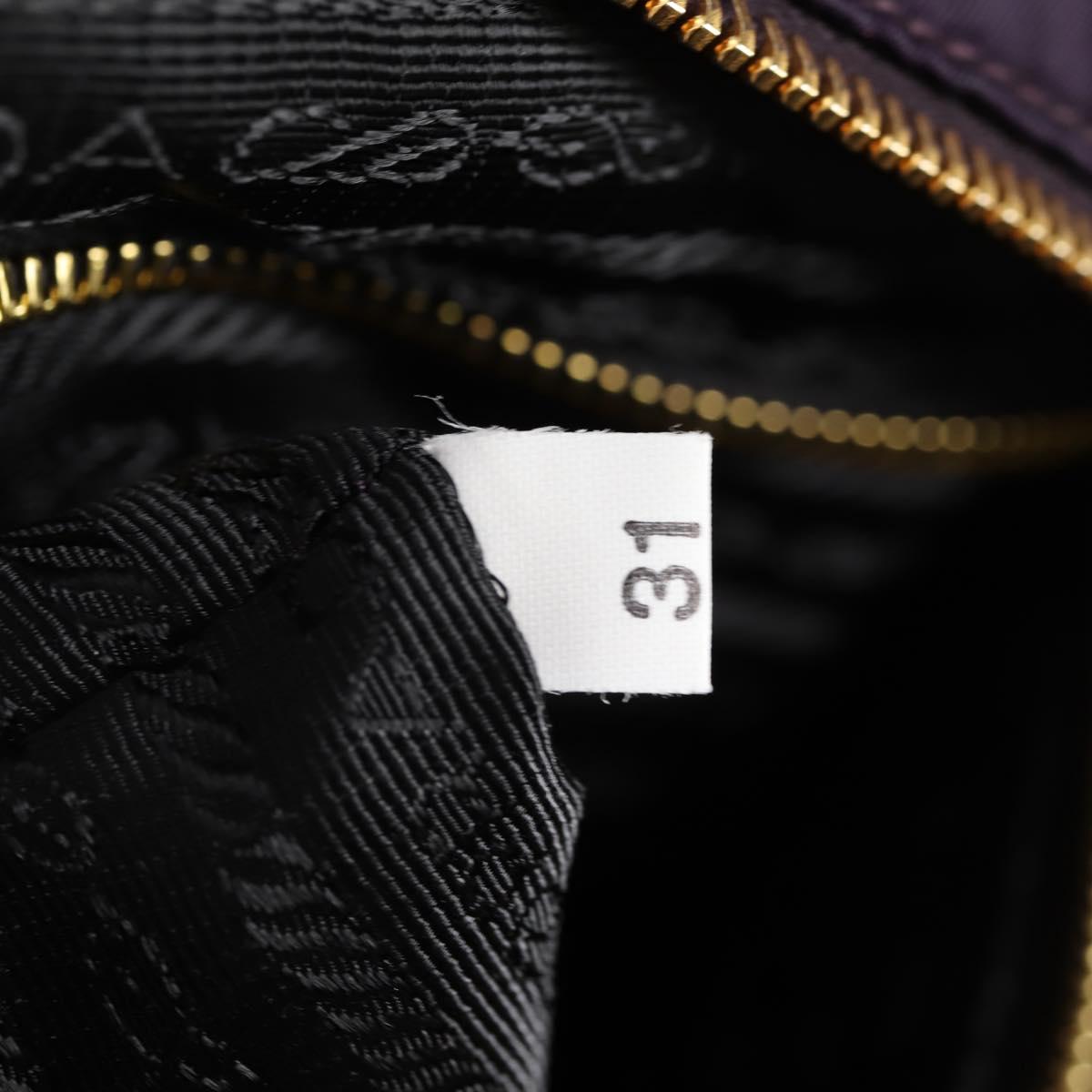 PRADA Shoulder Bag Nylon Purple Gold Auth BA4080V