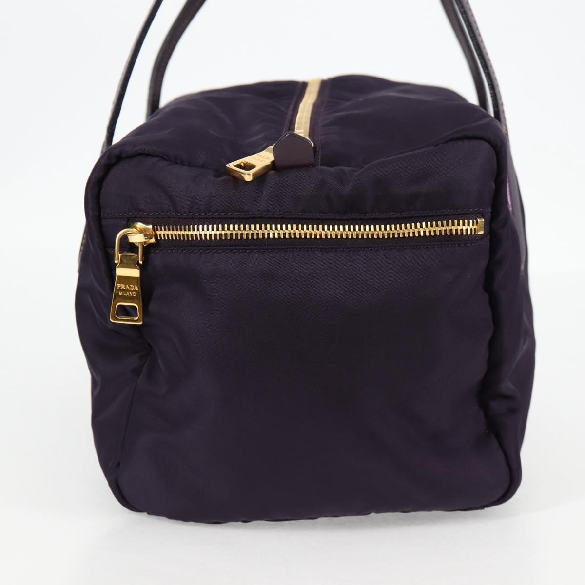 PRADA Shoulder Bag Nylon Purple Gold Auth BA4080V
