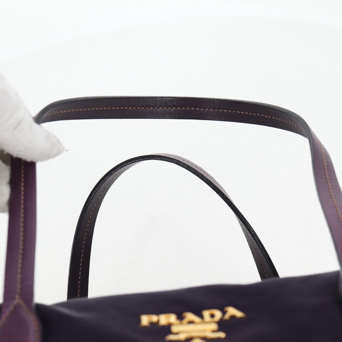 PRADA Shoulder Bag Nylon Purple Gold Auth BA4080V