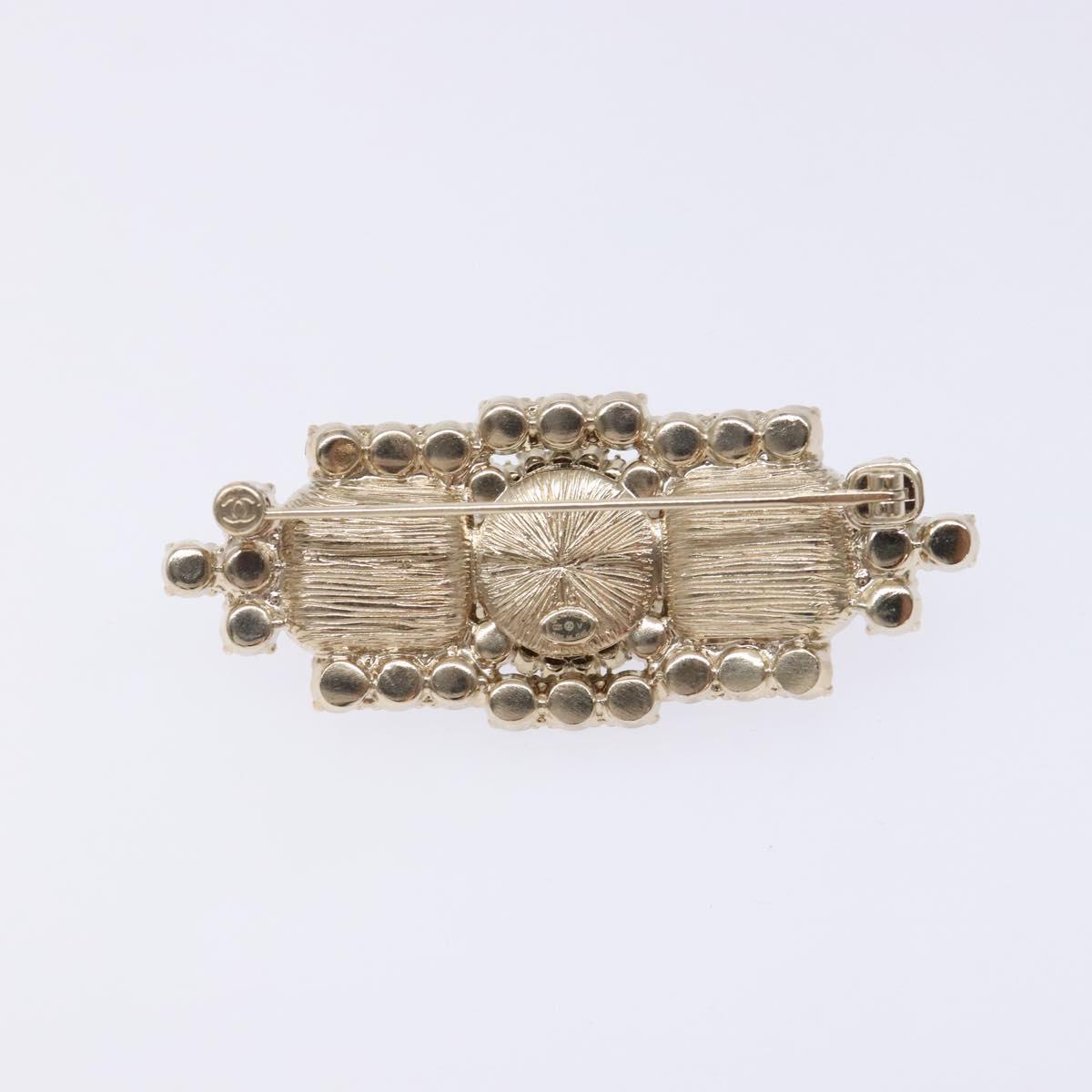 CHANEL COCO Mark Brooch metal Black CC Auth BA4085M