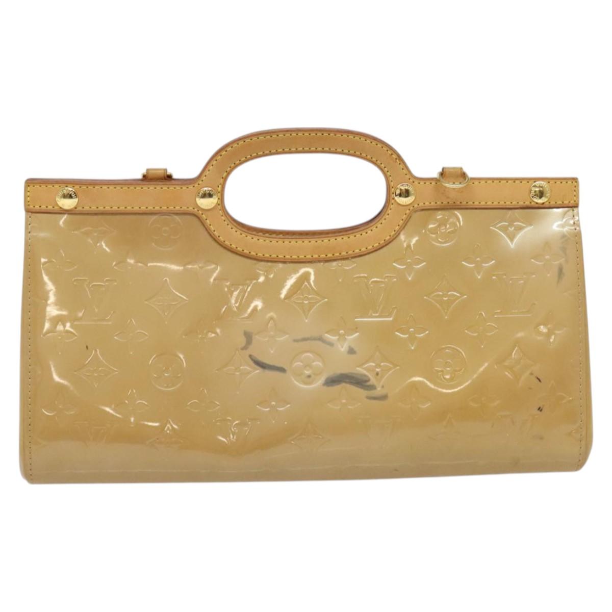 LOUIS VUITTON Monogram Vernis Roxbury Drive Hand Bag Noisette M91372 Auth BA4113
