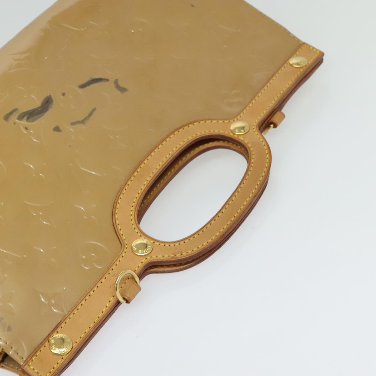 LOUIS VUITTON Monogram Vernis Roxbury Drive Hand Bag Noisette M91372 Auth BA4113