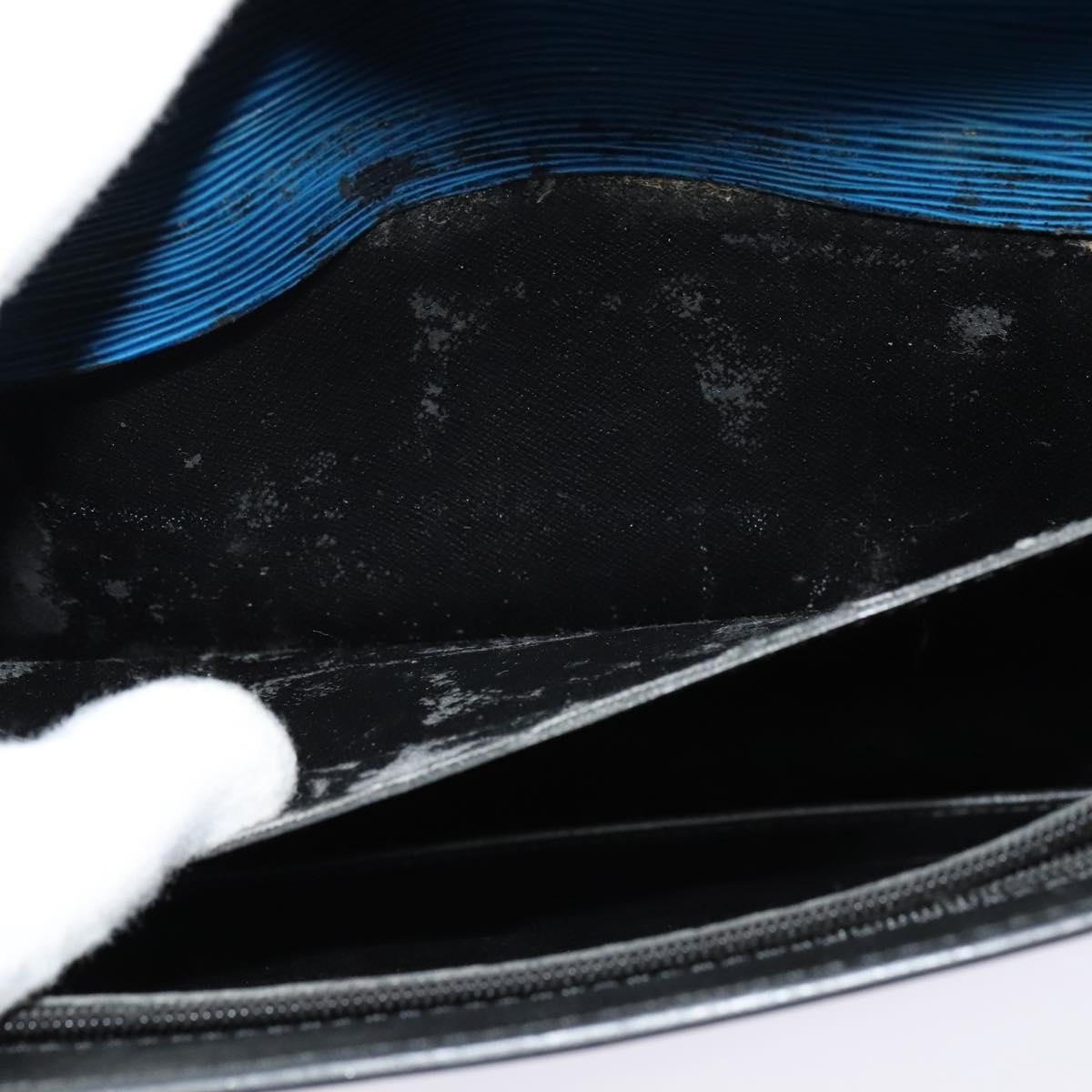 LOUIS VUITTON Epi Porte Documents Bandouliere Bag Toledo Blue LV Auth BA4126