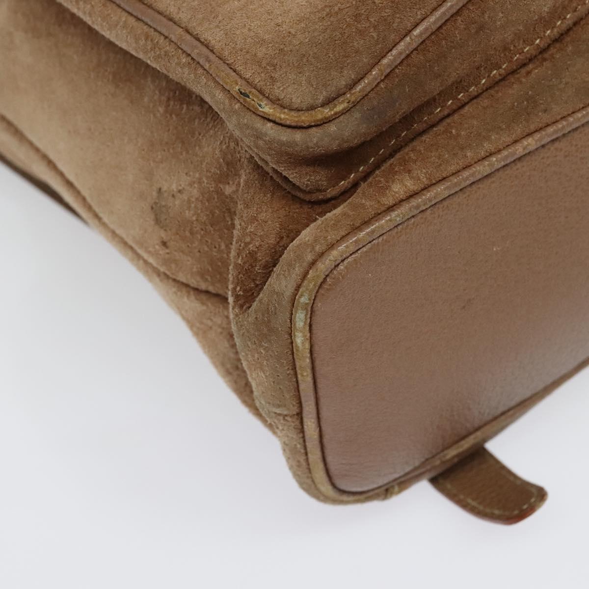 GUCCI Bamboo Backpack Suede Brown Gold 003 2058 0016 Auth BA4131