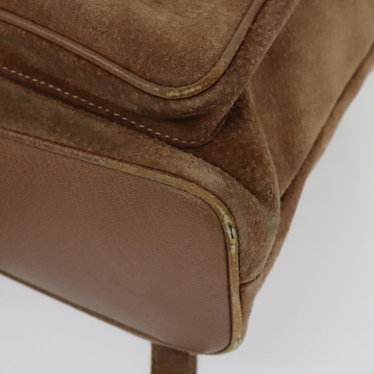 GUCCI Bamboo Backpack Suede Brown Gold 003 2058 0016 Auth BA4131