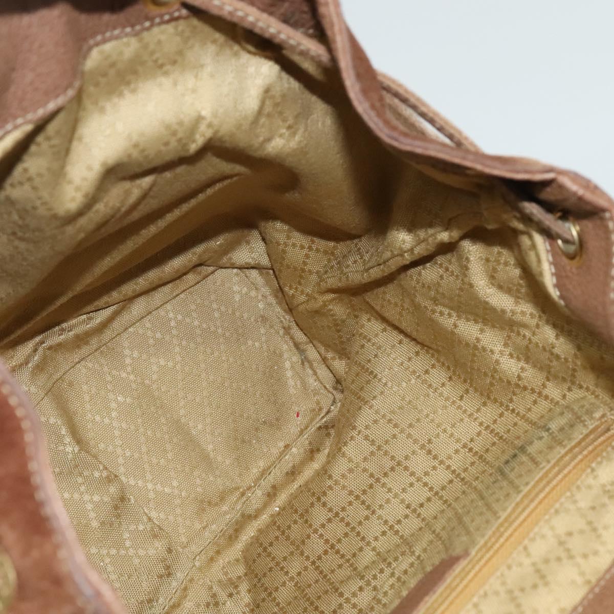 GUCCI Bamboo Backpack Suede Brown Gold 003 2058 0016 Auth BA4131