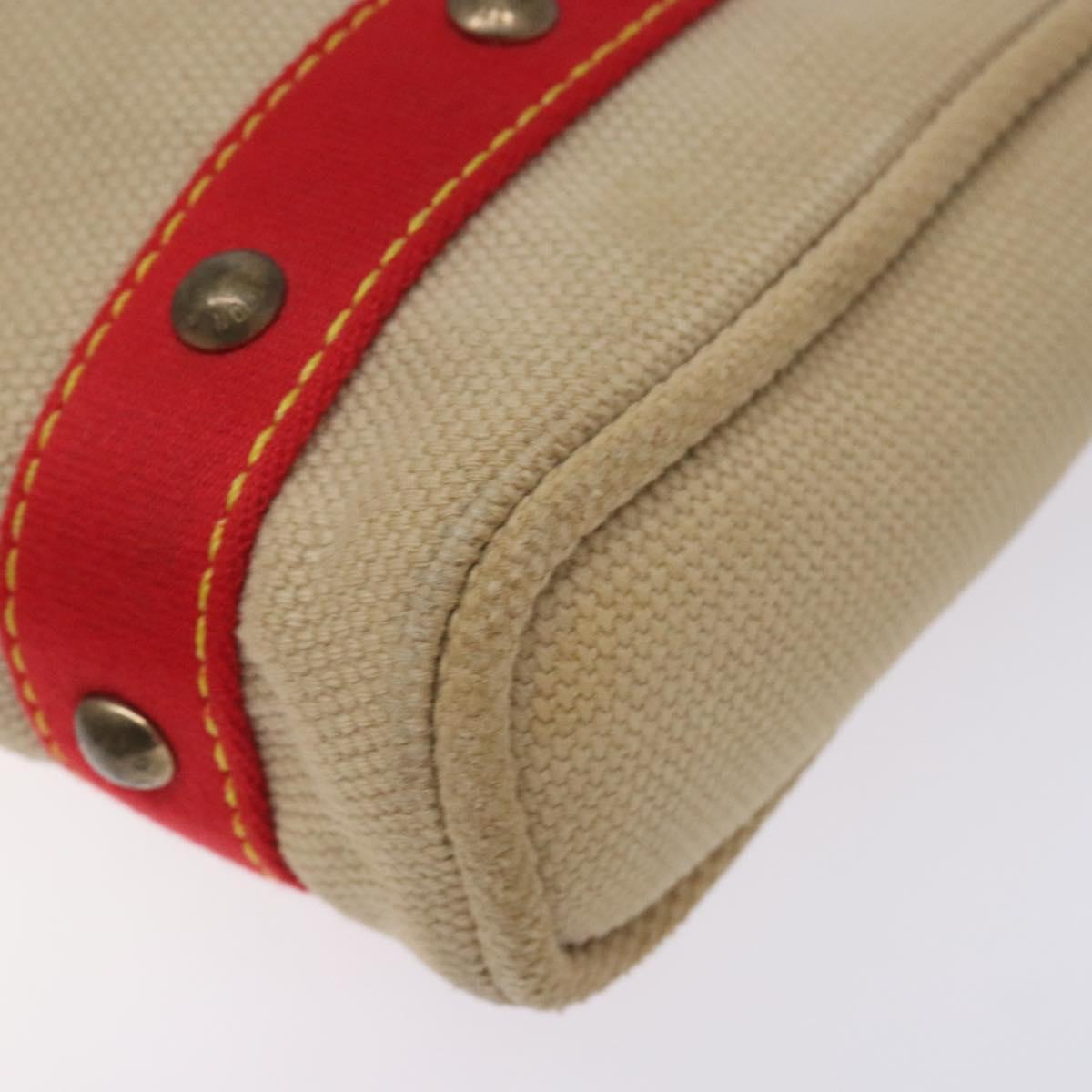LOUIS VUITTON Antigua Cabas PM Hand Bag Red Beige M40038 LV Auth BA4135