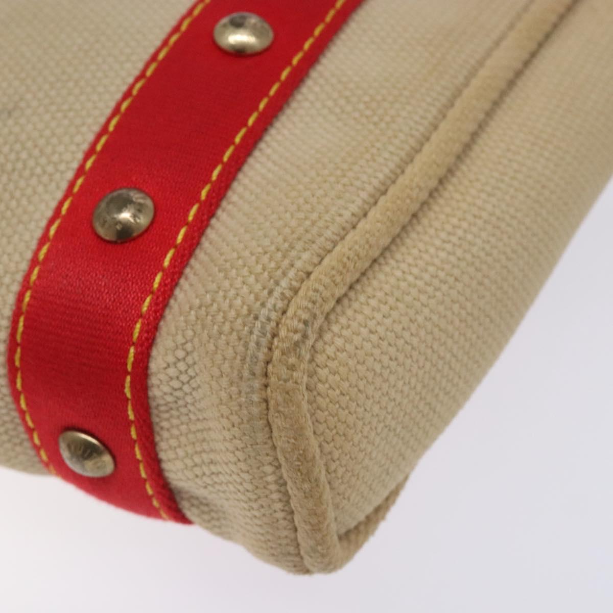 LOUIS VUITTON Antigua Cabas PM Hand Bag Red Beige M40038 LV Auth BA4135