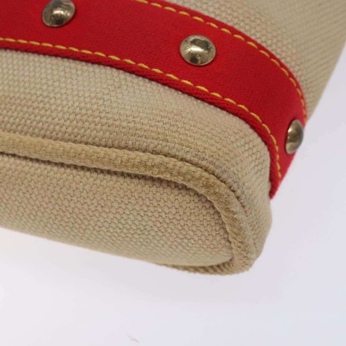 LOUIS VUITTON Antigua Cabas PM Hand Bag Red Beige M40038 LV Auth BA4135