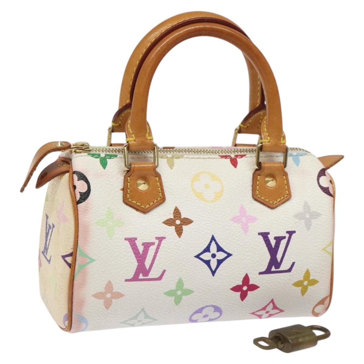 LOUIS VUITTON Monogram Multicolor Mini Speedy Hand Bag White M92645 Auth BA414AV