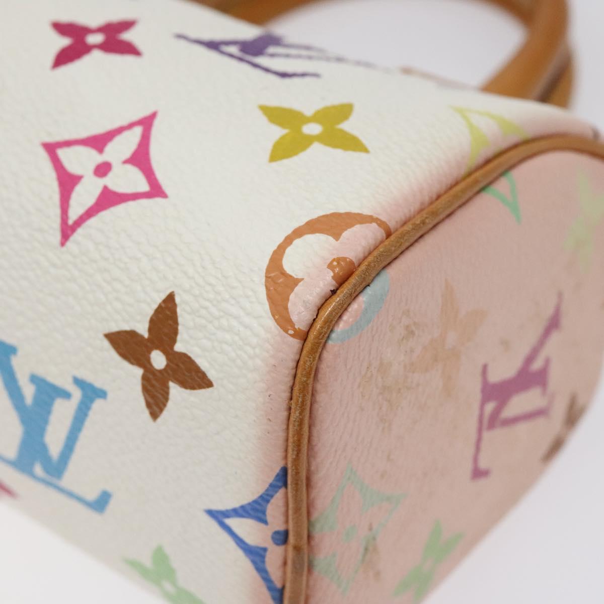 LOUIS VUITTON Monogram Multicolor Mini Speedy Hand Bag White M92645 Auth BA414AV