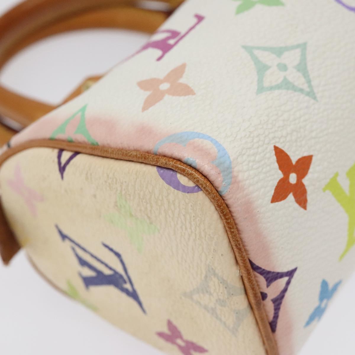 LOUIS VUITTON Monogram Multicolor Mini Speedy Hand Bag White M92645 Auth BA414AV