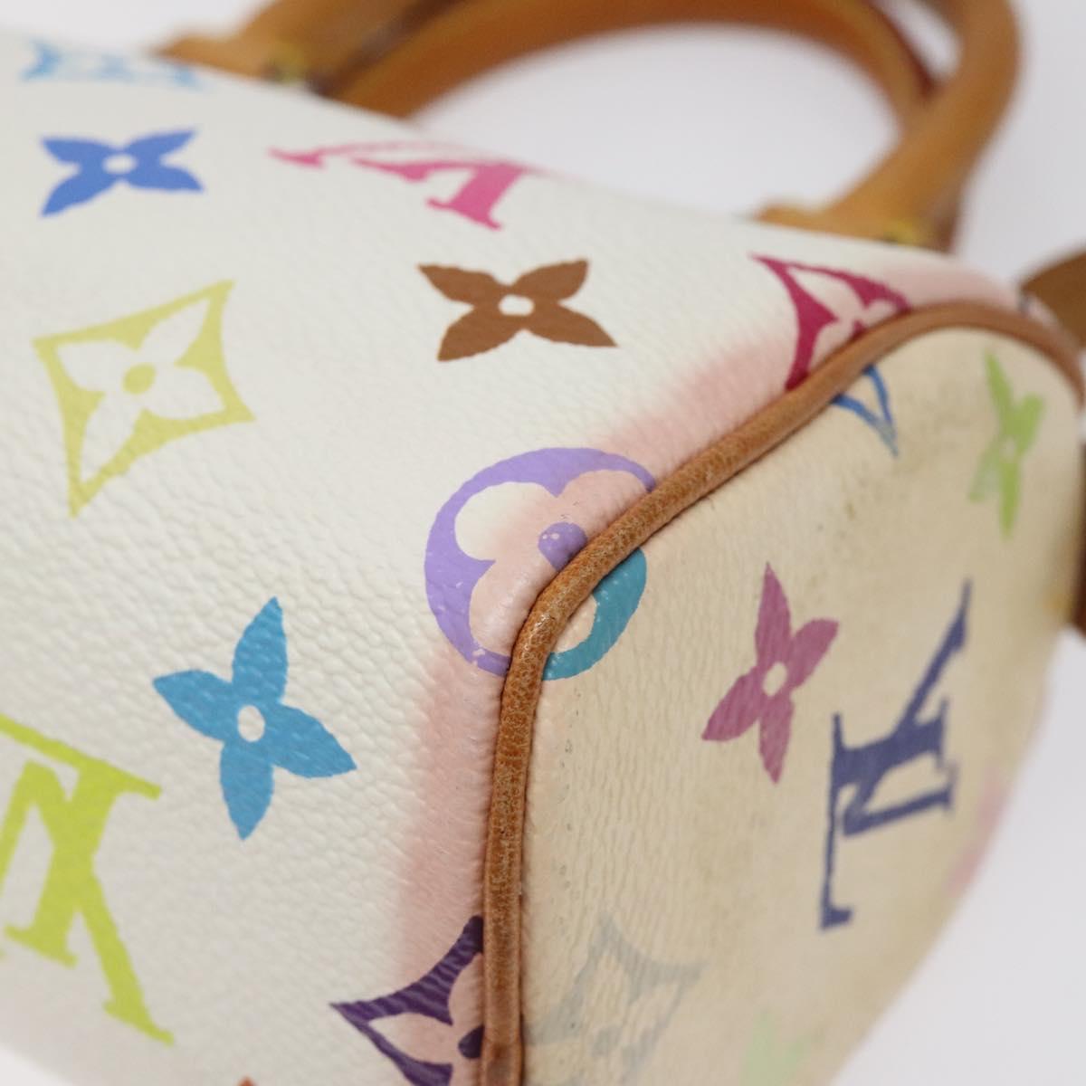 LOUIS VUITTON Monogram Multicolor Mini Speedy Hand Bag White M92645 Auth BA414AV