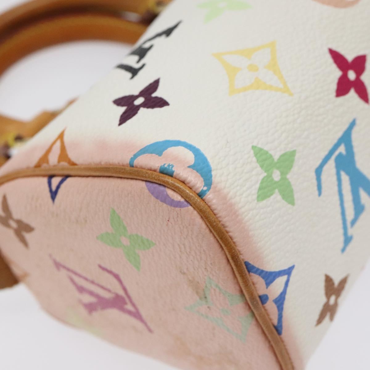 LOUIS VUITTON Monogram Multicolor Mini Speedy Hand Bag White M92645 Auth BA414AV