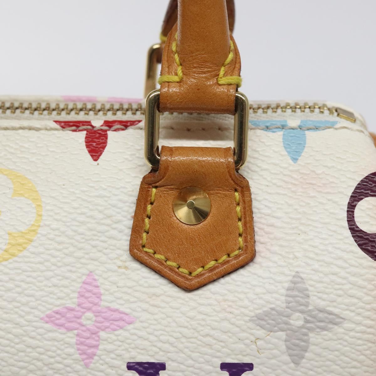 LOUIS VUITTON Monogram Multicolor Mini Speedy Hand Bag White M92645 Auth BA414AV