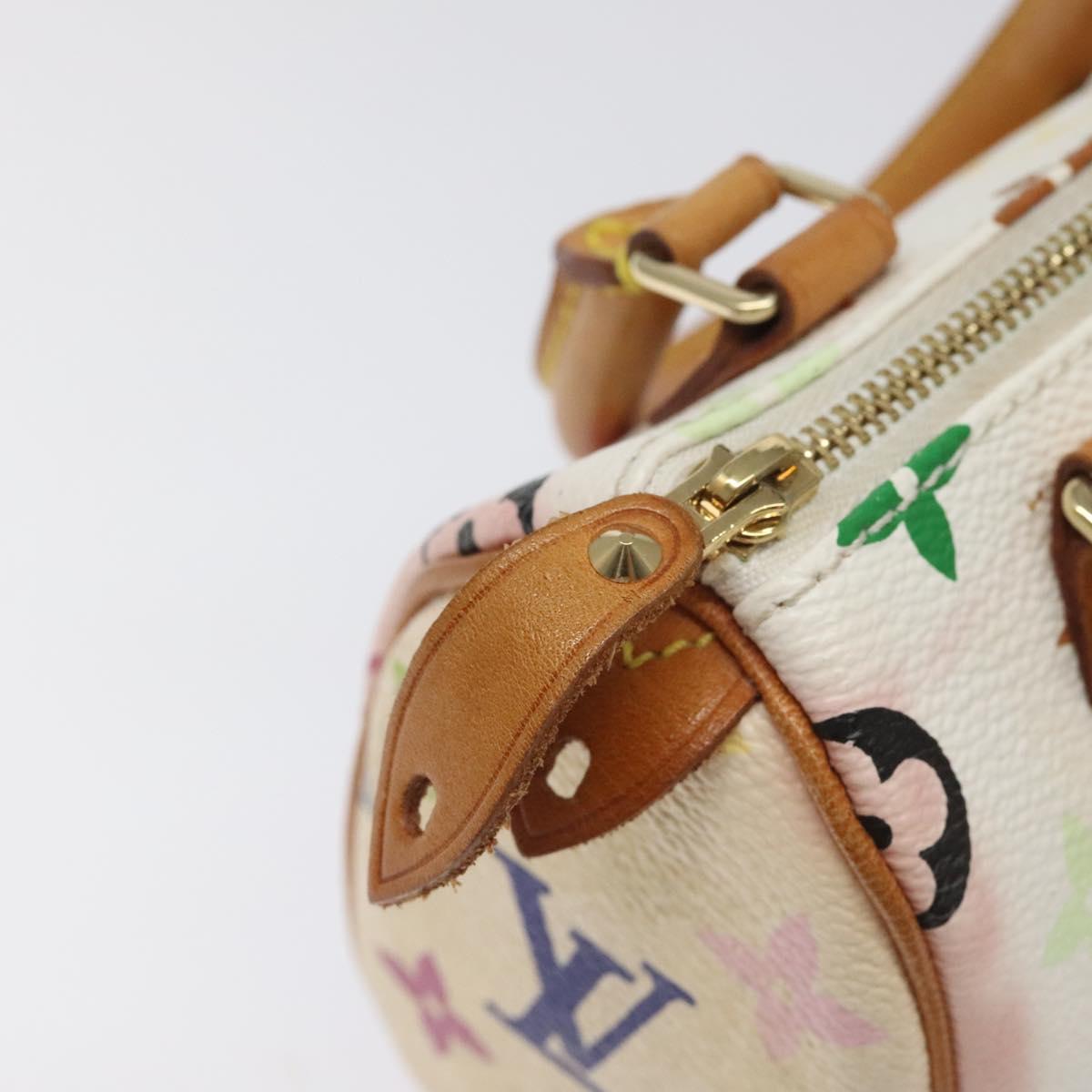 LOUIS VUITTON Monogram Multicolor Mini Speedy Hand Bag White M92645 Auth BA414AV