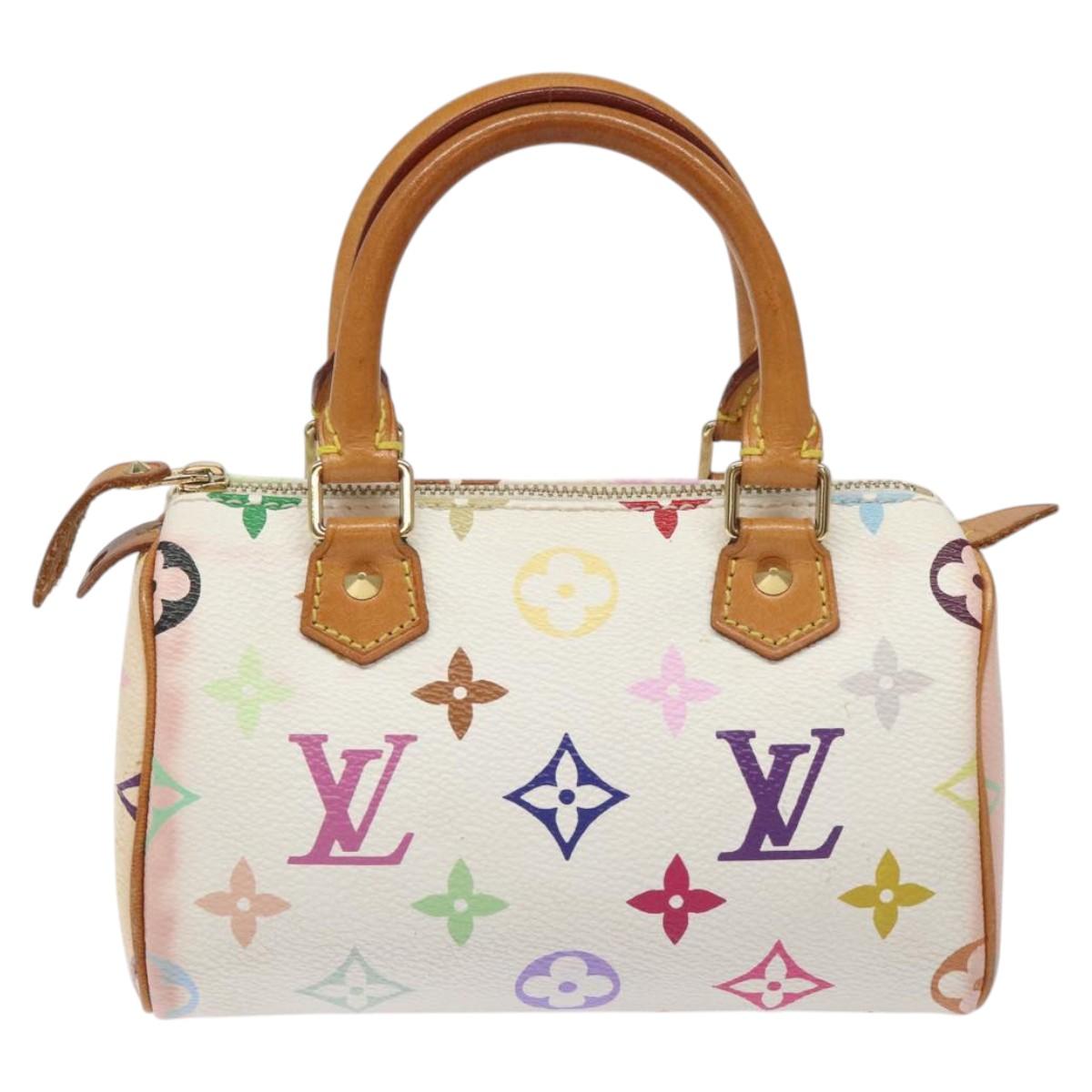 LOUIS VUITTON Monogram Multicolor Mini Speedy Hand Bag White M92645 Auth BA414AV