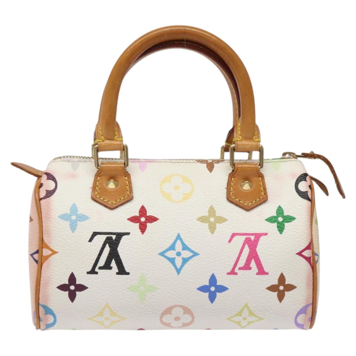 LOUIS VUITTON Monogram Multicolor Mini Speedy Hand Bag White M92645 Auth BA414AV