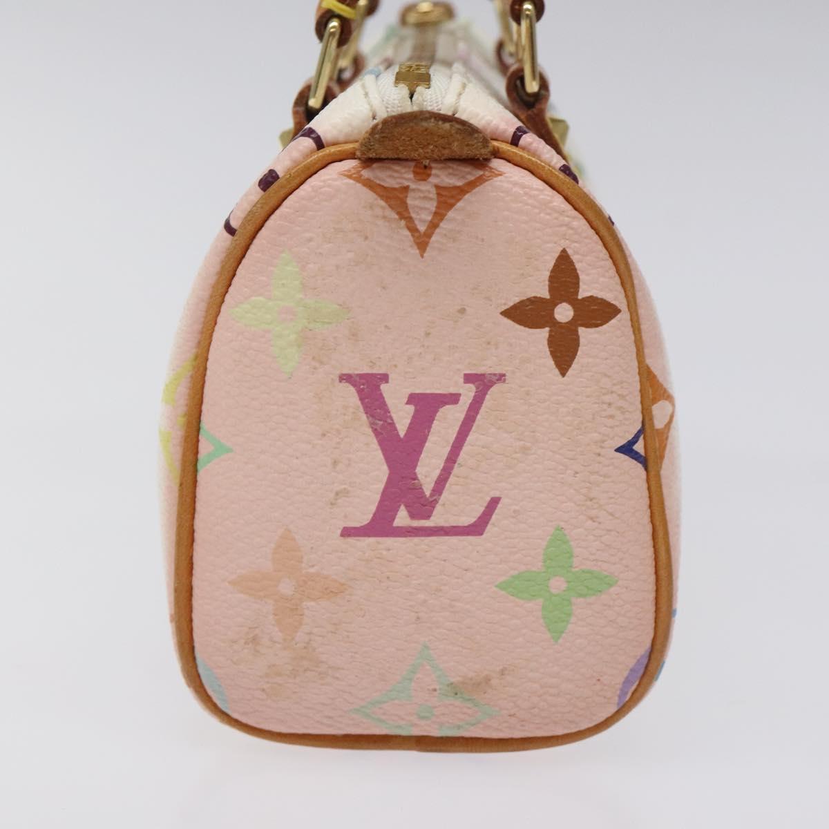 LOUIS VUITTON Monogram Multicolor Mini Speedy Hand Bag White M92645 Auth BA414AV