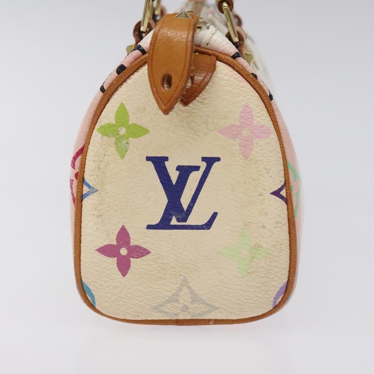 LOUIS VUITTON Monogram Multicolor Mini Speedy Hand Bag White M92645 Auth BA414AV