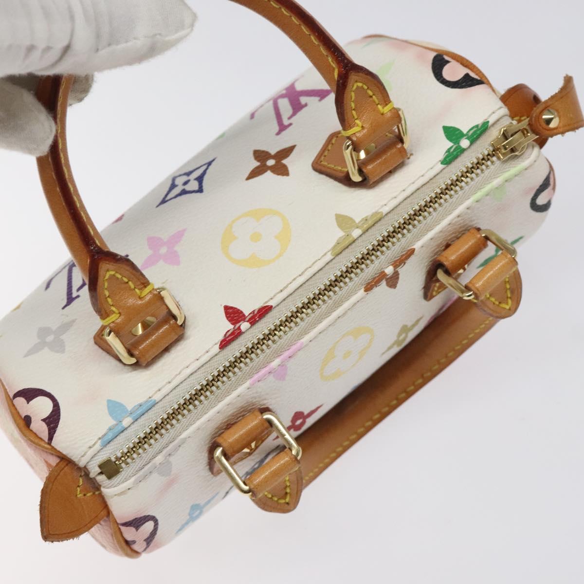 LOUIS VUITTON Monogram Multicolor Mini Speedy Hand Bag White M92645 Auth BA414AV