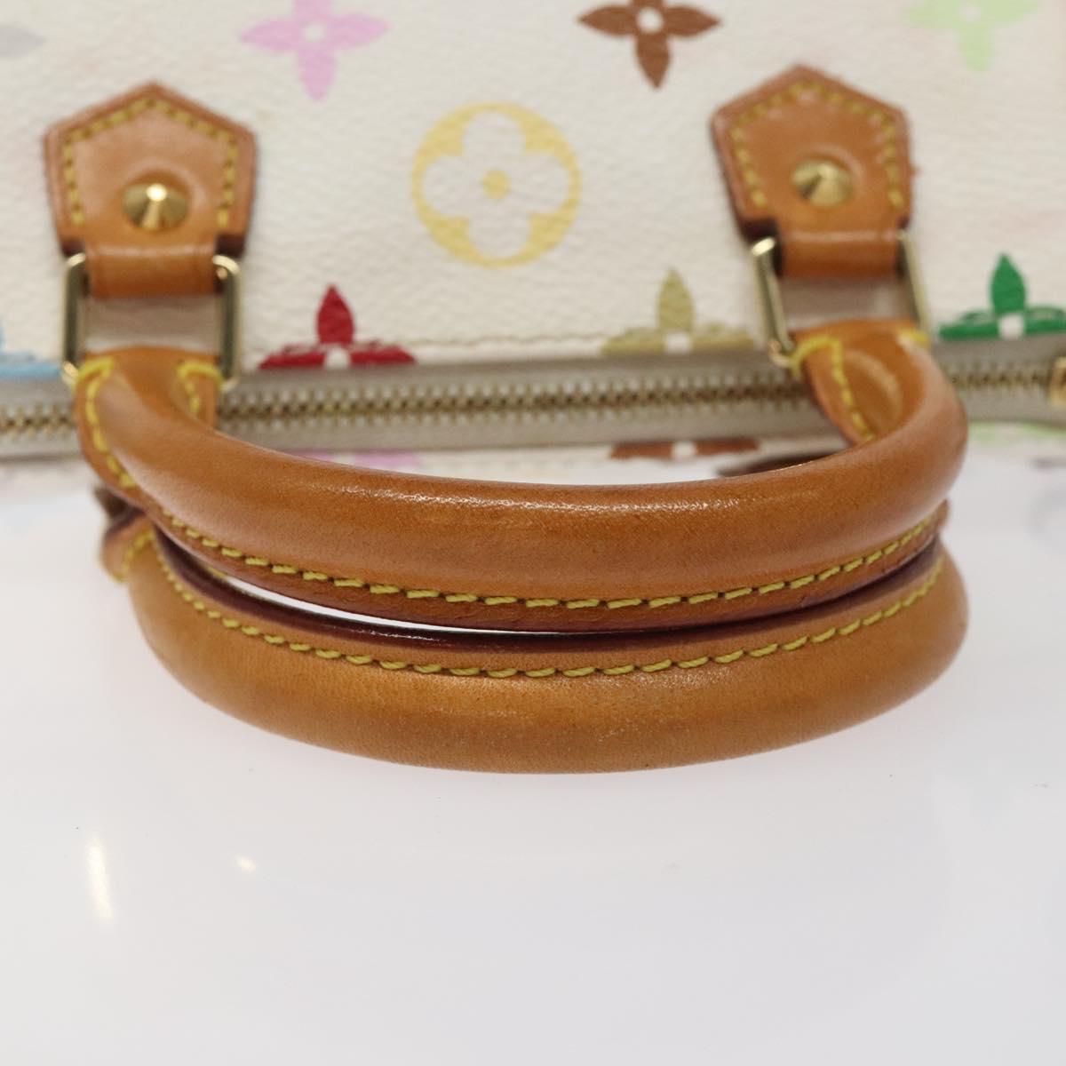 LOUIS VUITTON Monogram Multicolor Mini Speedy Hand Bag White M92645 Auth BA414AV