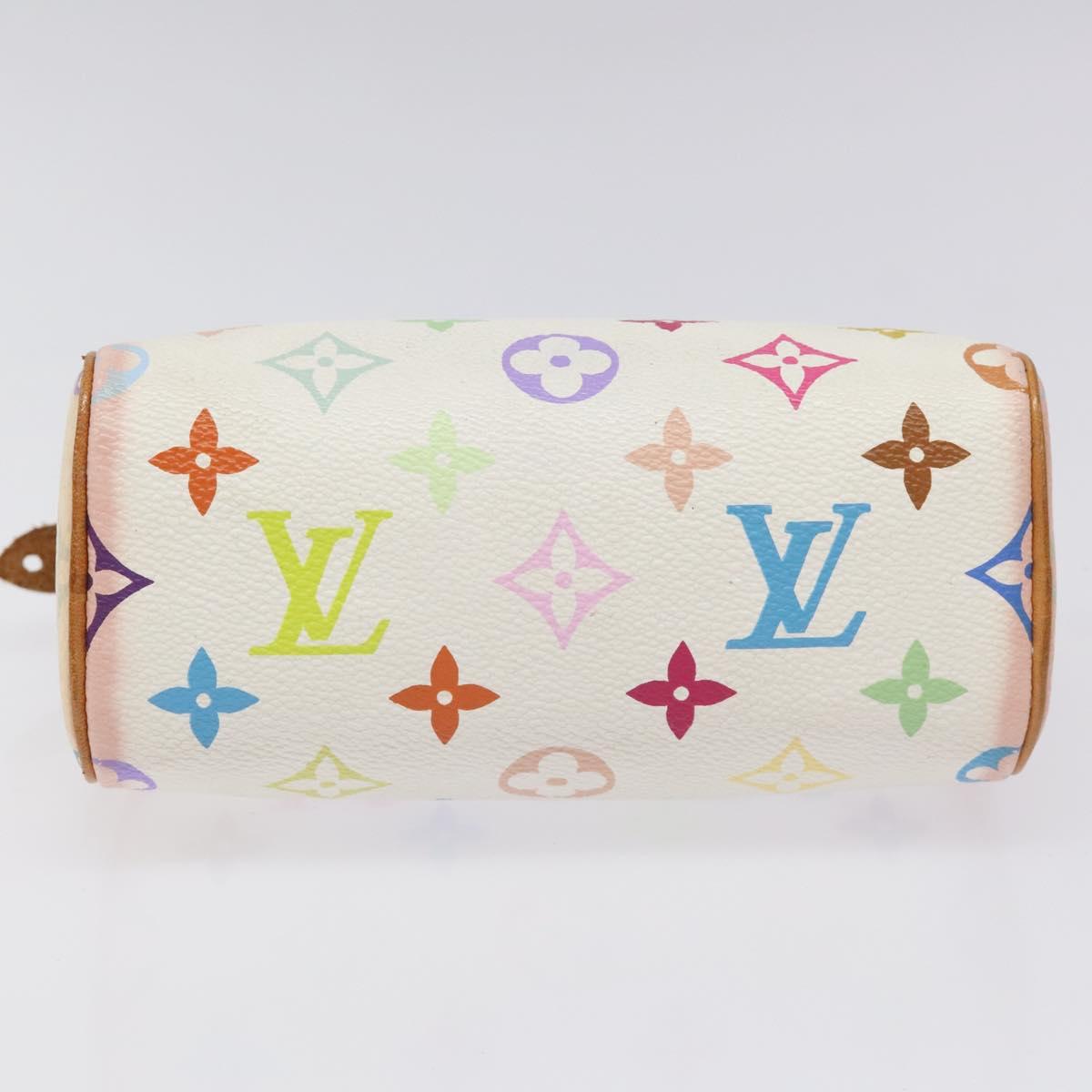 LOUIS VUITTON Monogram Multicolor Mini Speedy Hand Bag White M92645 Auth BA414AV