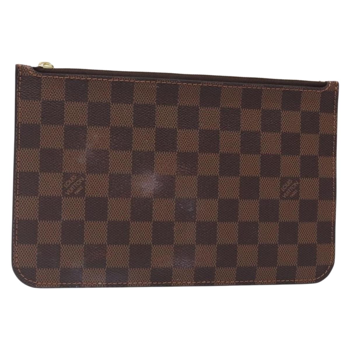 LOUIS VUITTON Damier Ebene Neverfull MM Pouch Accessory Pouch LV Auth BA4153
