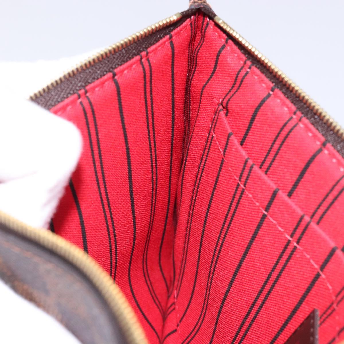 LOUIS VUITTON Damier Ebene Neverfull MM Pouch Accessory Pouch LV Auth BA4153