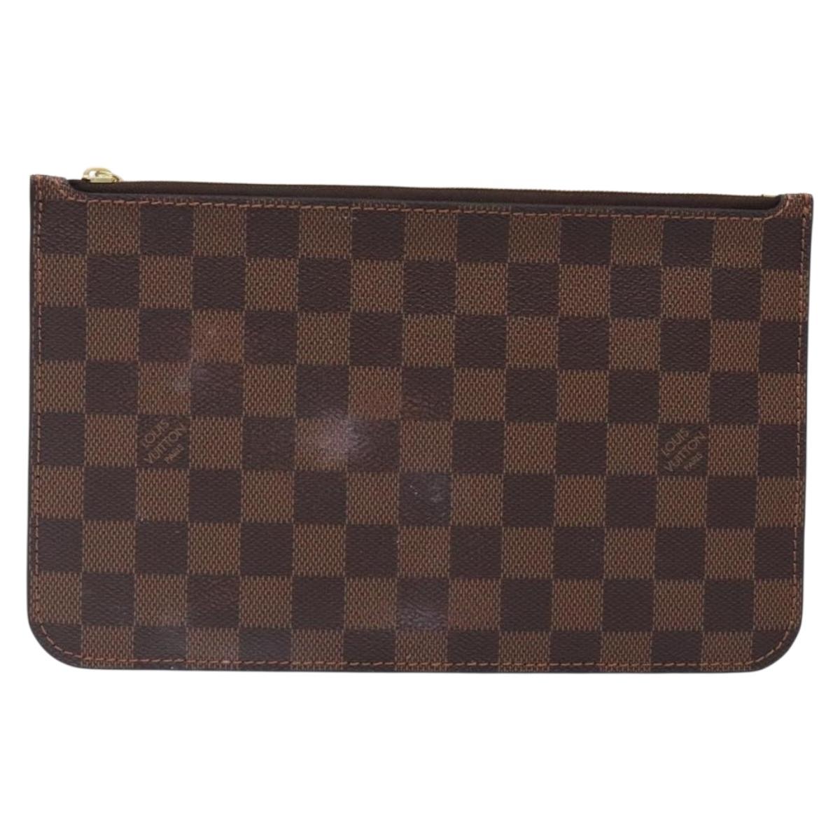 LOUIS VUITTON Damier Ebene Neverfull MM Pouch Accessory Pouch LV Auth BA4153