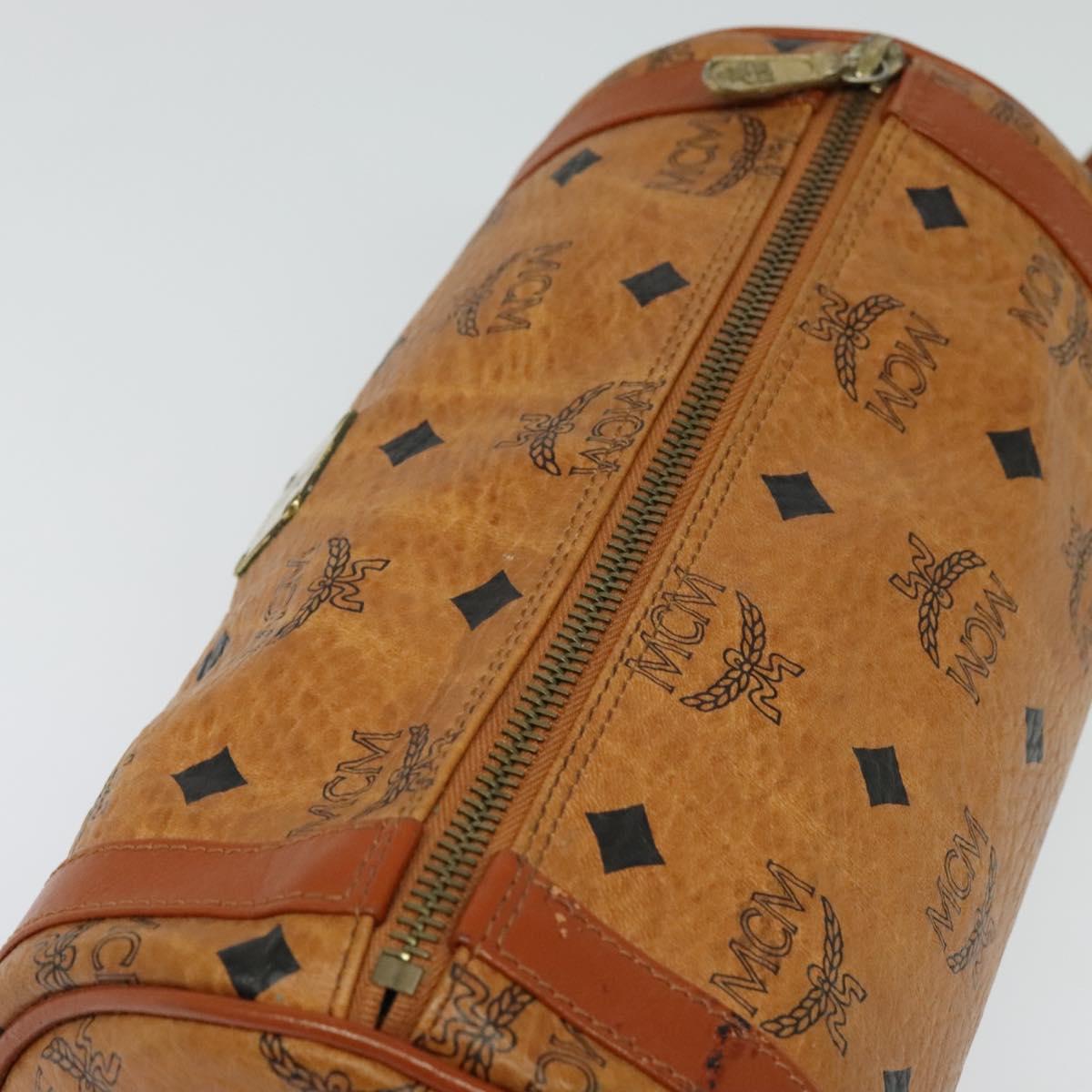 MCM Logogram Vicetos Shoulder Bag PVC Leather Brown Gold Auth BA4155