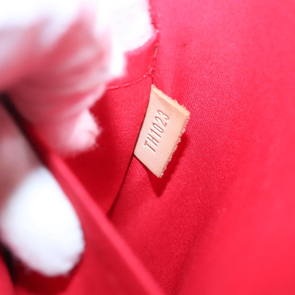 LOUIS VUITTON Monogram Vernis Reade MM Hand Bag Red Rouge M91086 LV Auth BA4169