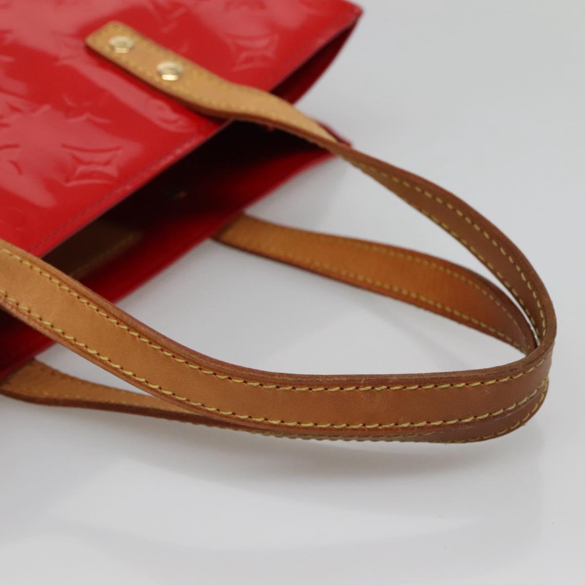 LOUIS VUITTON Monogram Vernis Reade MM Hand Bag Red Rouge M91086 LV Auth BA4169