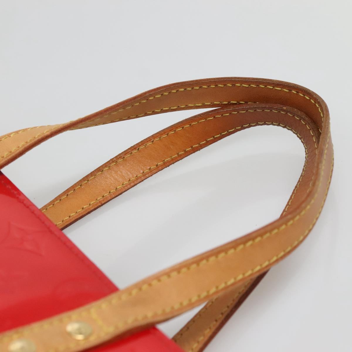 LOUIS VUITTON Monogram Vernis Reade MM Hand Bag Red Rouge M91086 LV Auth BA4169