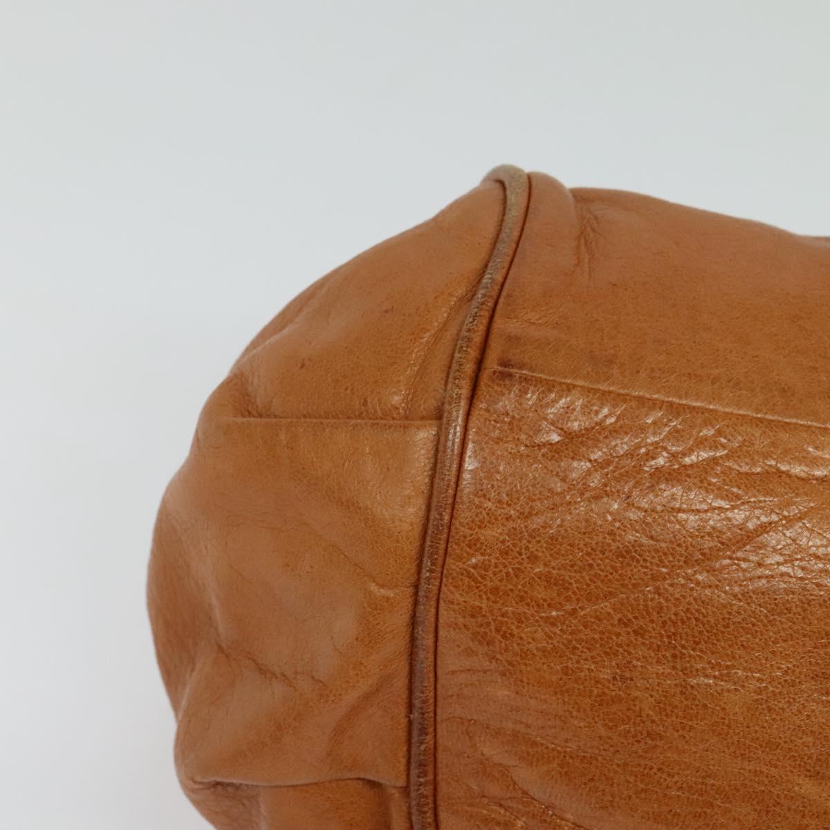 Chloe Etel Hand Bag Leather 2way Brown Gold Auth BA4185