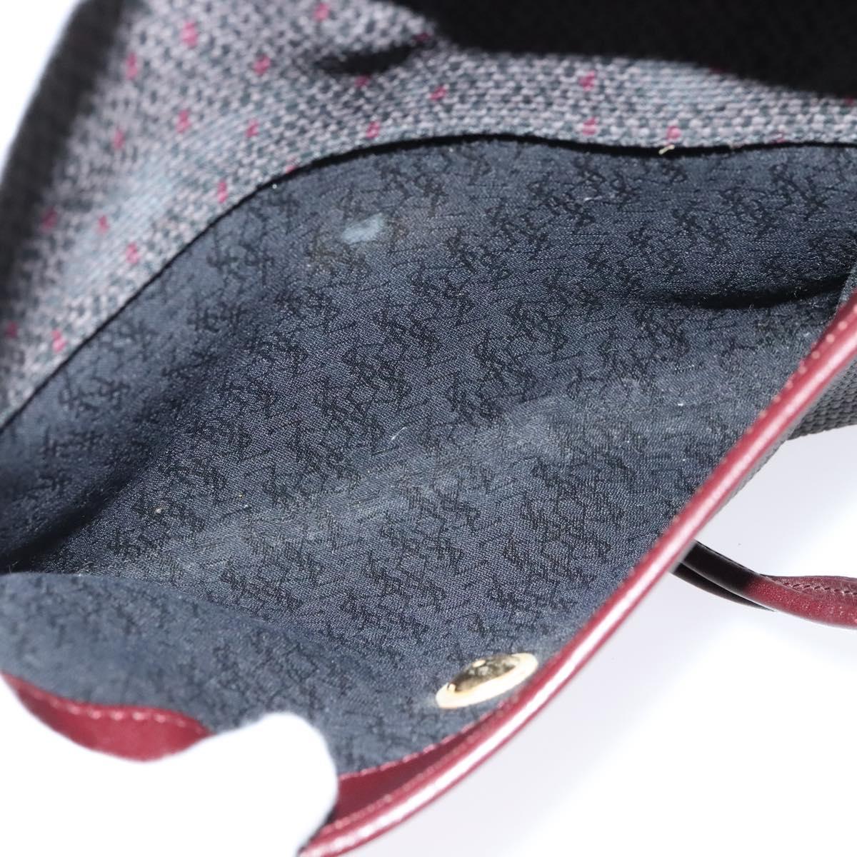 SAINT LAURENT Shoulder Bag Coated Canvas Bordeaux Gold Auth BA4193