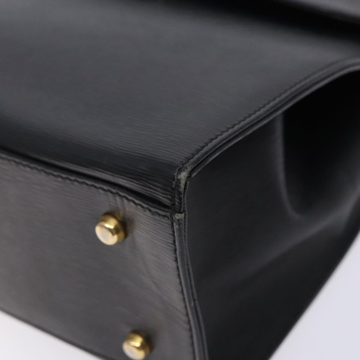 Chloe Hand Bag Leather Black Gold Auth BA4194