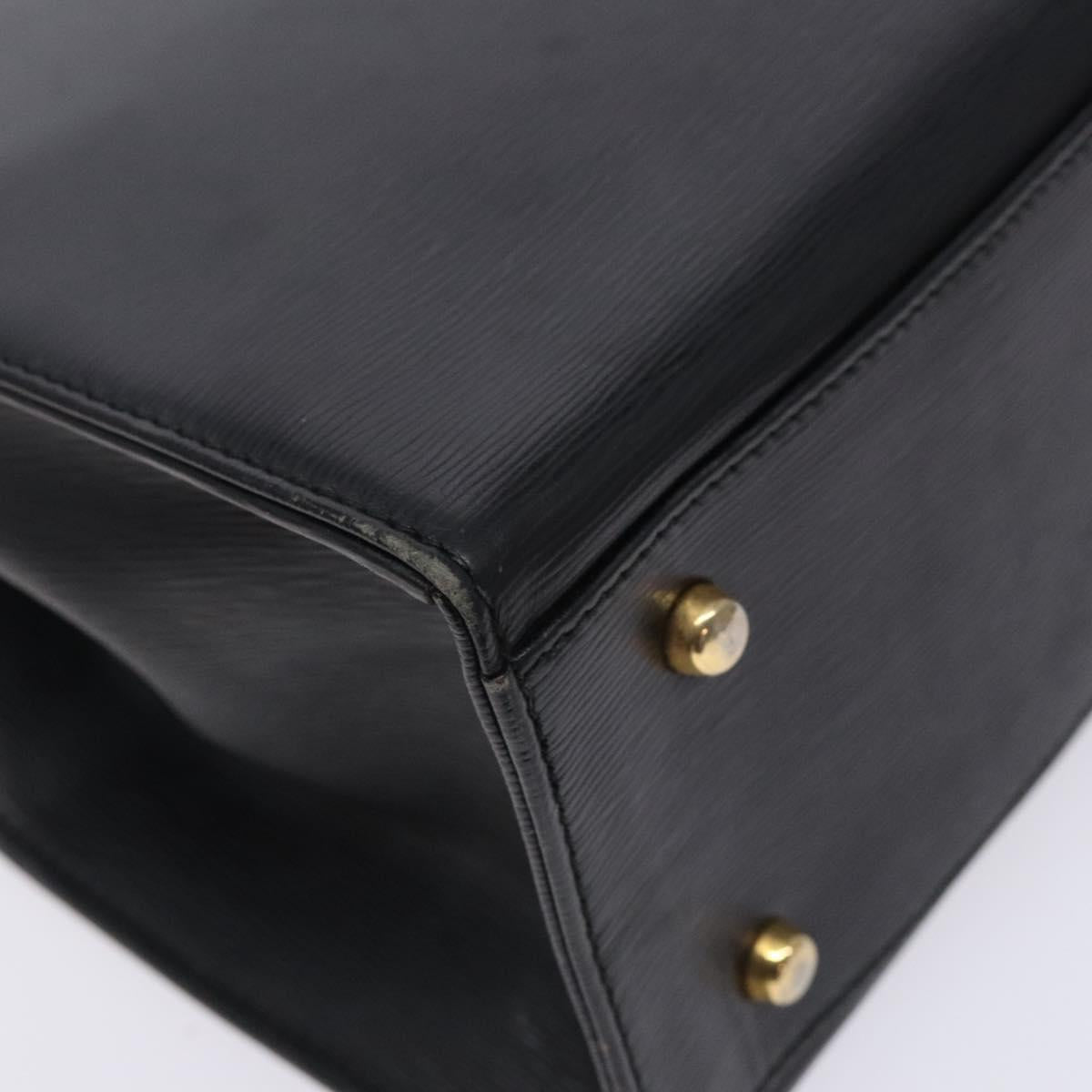 Chloe Hand Bag Leather Black Gold Auth BA4194