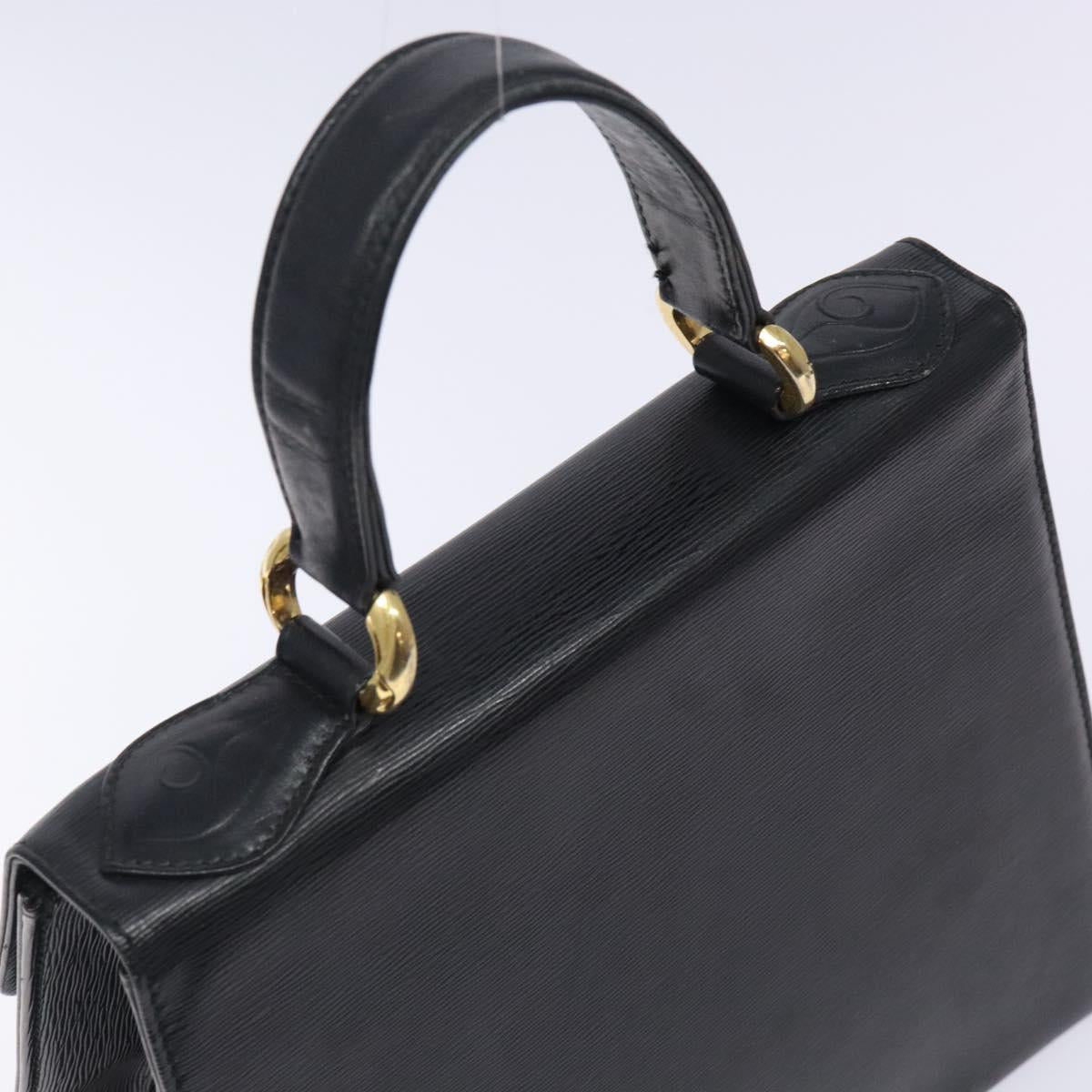 Chloe Hand Bag Leather Black Gold Auth BA4194