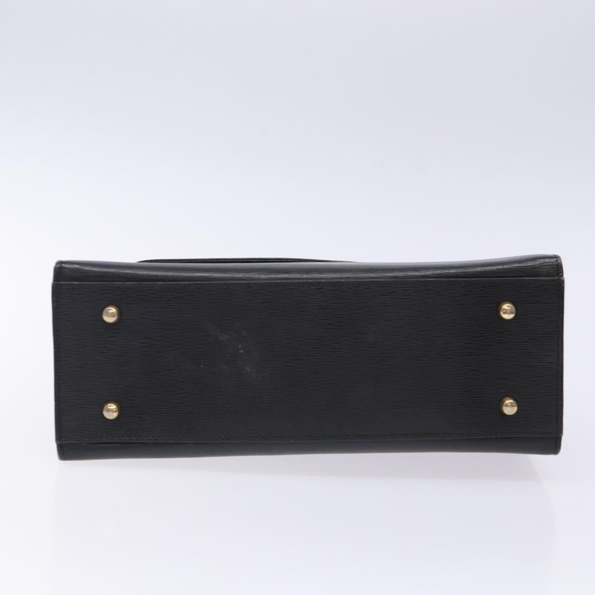 Chloe Hand Bag Leather Black Gold Auth BA4194