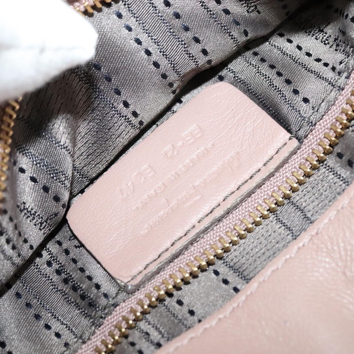 Salvatore Ferragamo Vala Shoulder Bag Leather Pink Gold Auth BA4203
