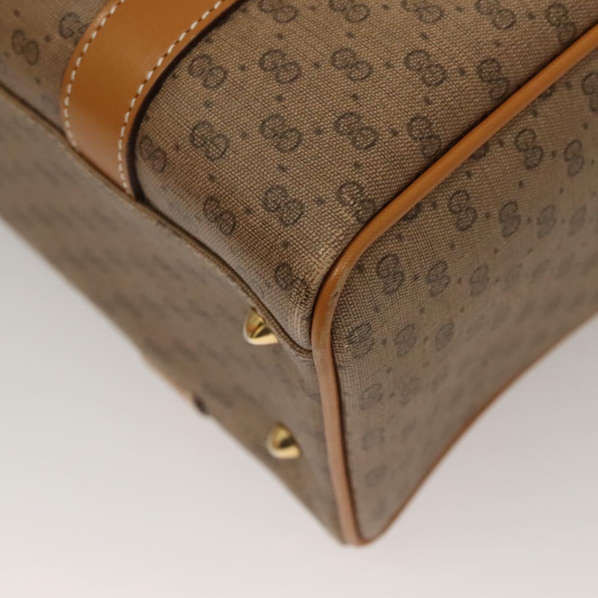 GUCCI Micro GG Supreme Hand Bag PVC Beige Gold 000 58 0093 Auth BA4209