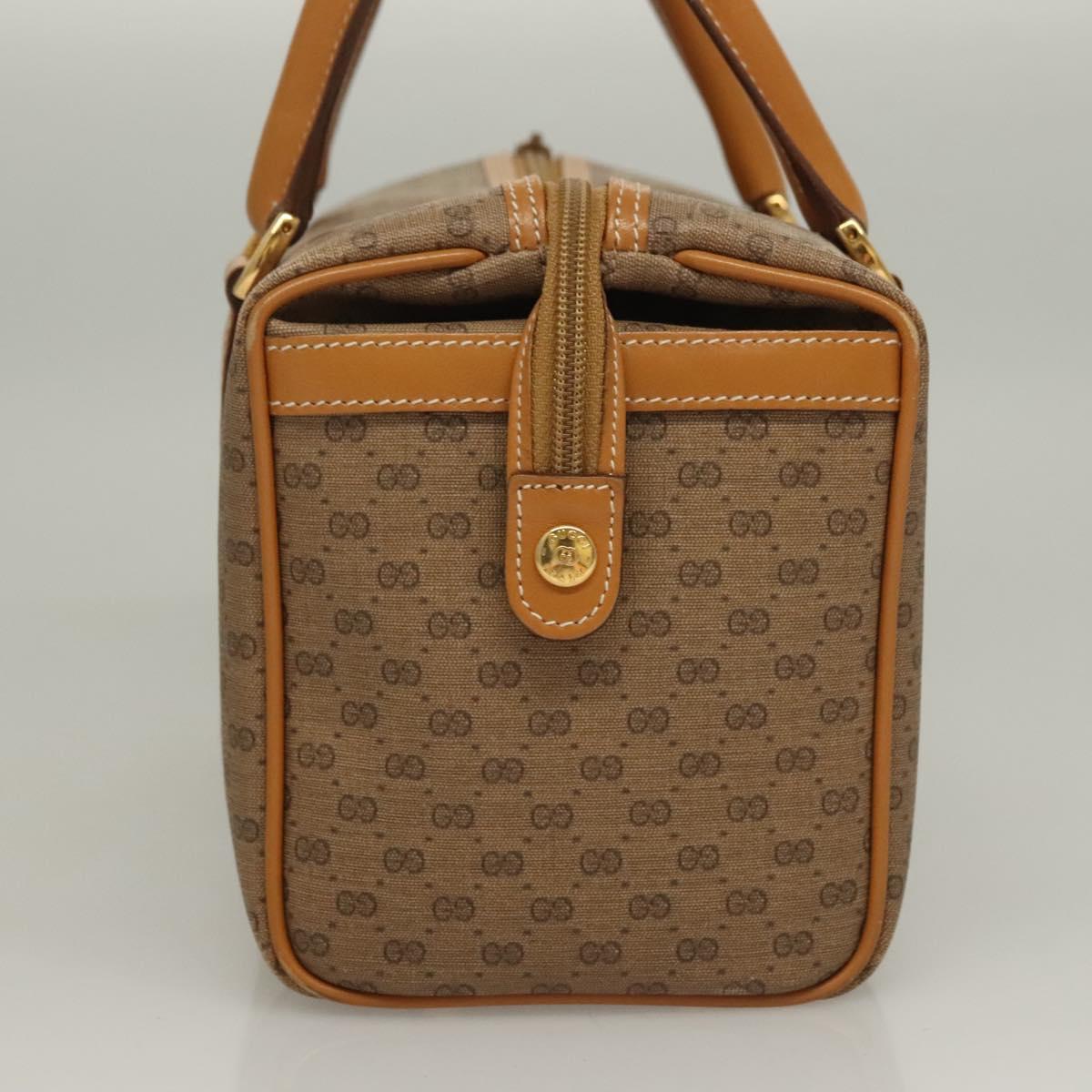 GUCCI Micro GG Supreme Hand Bag PVC Beige Gold 000 58 0093 Auth BA4209