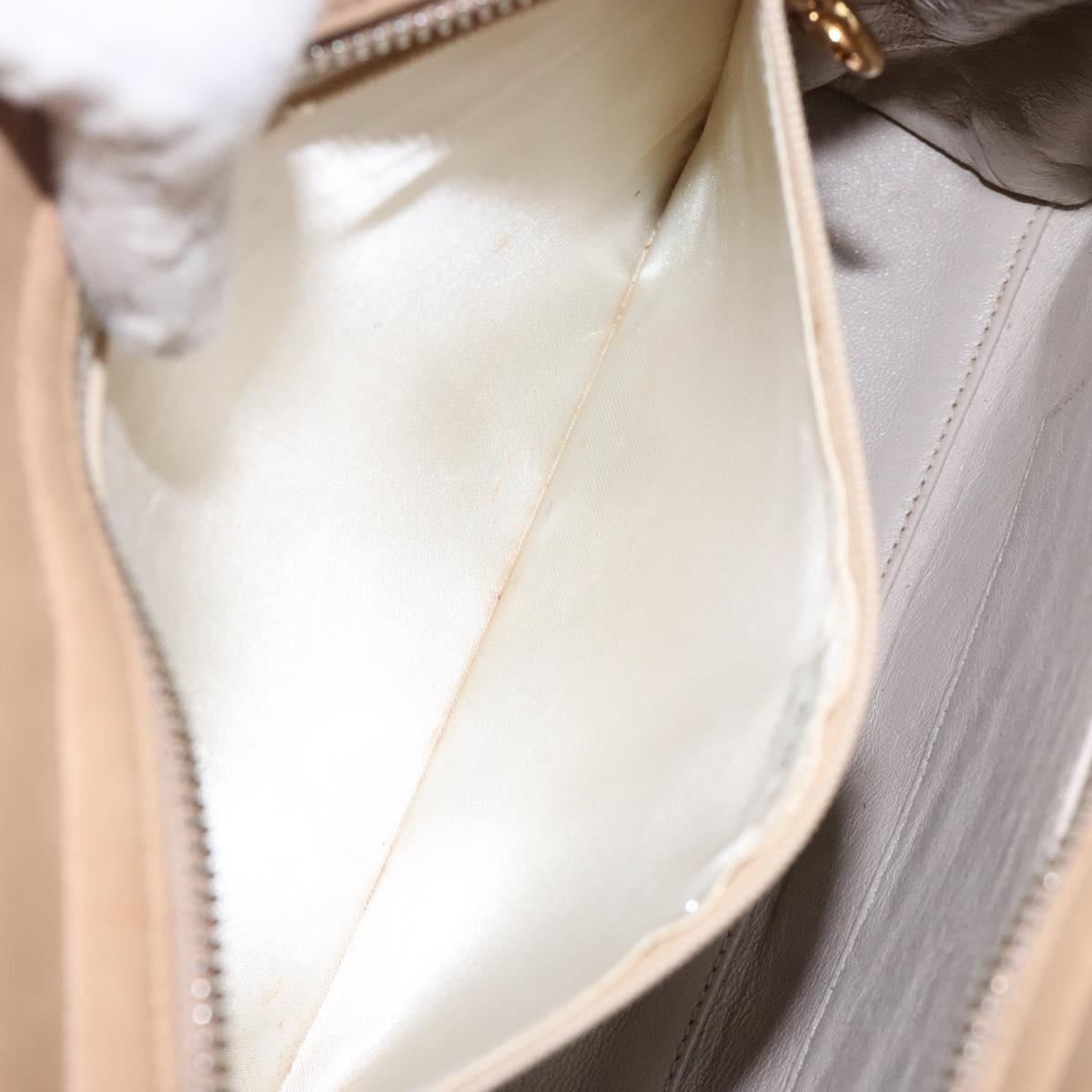 CHANEL Matelasse COCO Mark Chain Shoulder Bag Lamb Skin Beige CC Auth BA4210