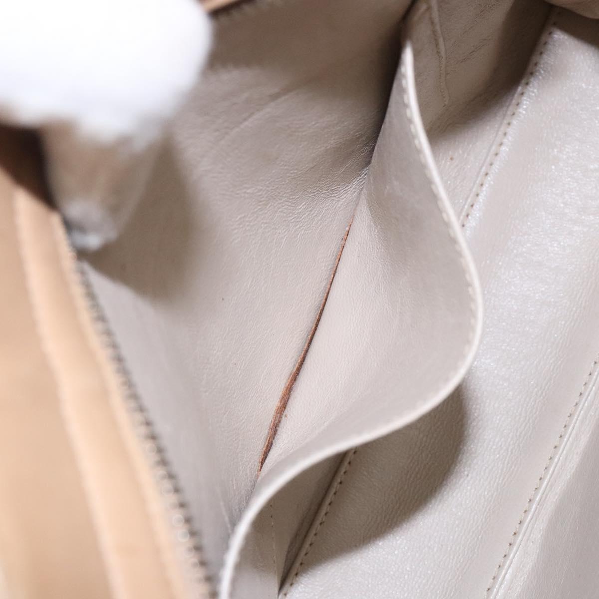 CHANEL Matelasse COCO Mark Chain Shoulder Bag Lamb Skin Beige CC Auth BA4210