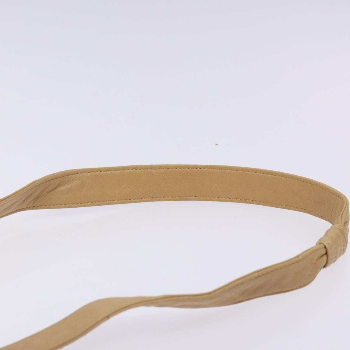 CHANEL Matelasse COCO Mark Chain Shoulder Bag Lamb Skin Beige CC Auth BA4210