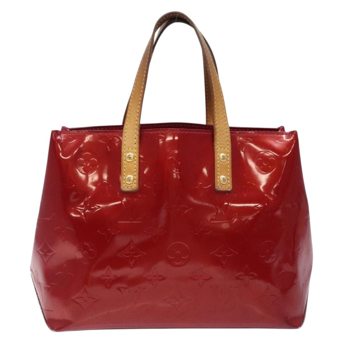 LOUIS VUITTON Monogram Vernis Reade PM Hand Bag Pomme D'amour M91990 Auth BA4211