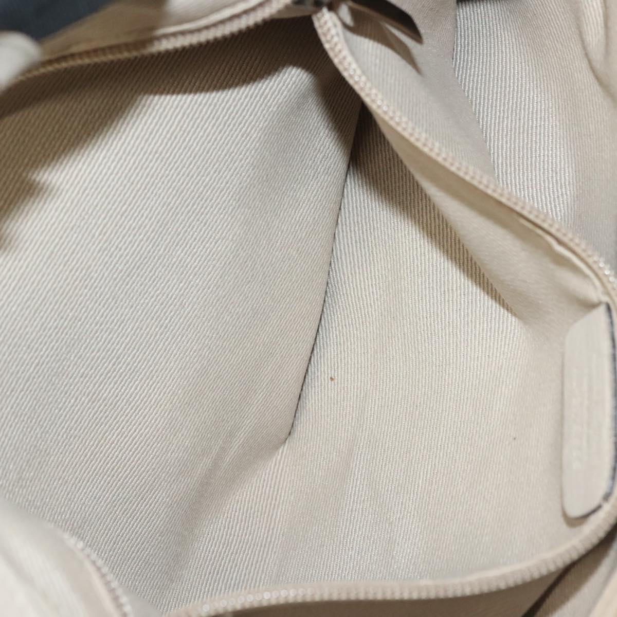 Salvatore Ferragamo Vala Tote Bag Leather Beige Silver Auth BA4217