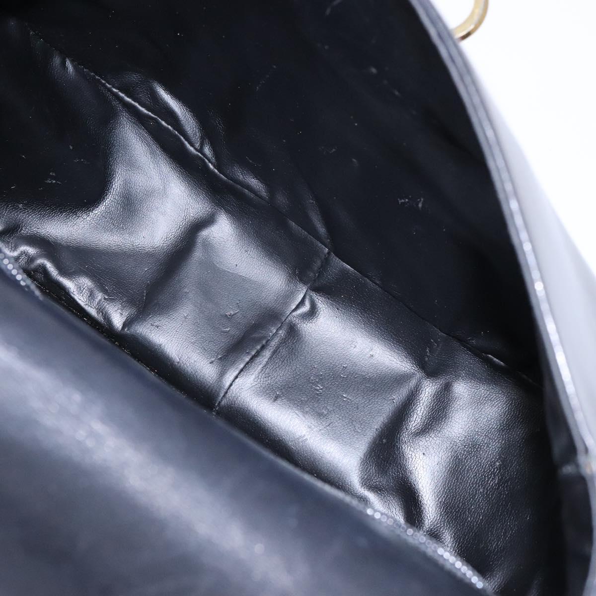 Salvatore Ferragamo Gancini Shoulder Bag Leather Black Gold Auth BA4219